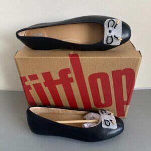 FitFlop Delicato Ergonomic Bow Leather Ballet Flats 9.5​